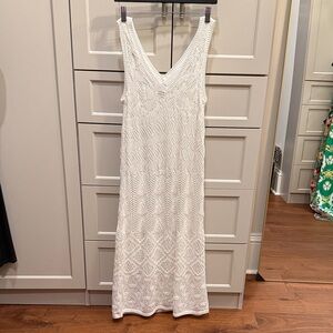 Nic+Zoe White Sleeveless crochet Dress